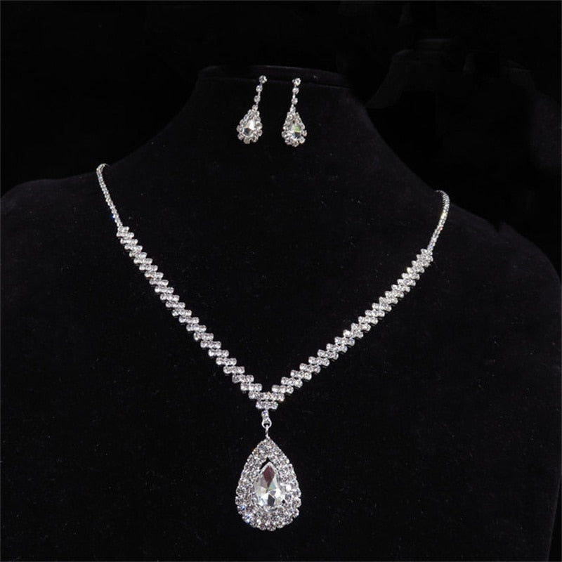 Korean Fashion Simple Water Drop Necklace Bridal Accessories Wedding Dress Necklace Wedding High Quality Jewelry Headwear