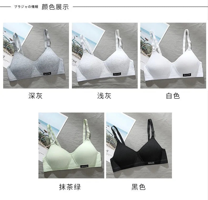 Cotton Underwear Women AB Cup Bra Wireless Gathered Comfort V Brassiere Push Up Lingerie Bralette For Women Seamleass Bras