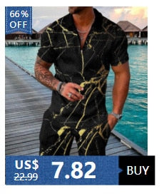 Men's Tracksuit Casual Summer Short Sleeve Polo Shirt and shorts Suit two-Piece Set Male Clothing Streetwear Clothes for Men