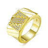 HOYON 18k yellow gold color couple ring set for wedding jewelry Diamond zircon set ring for men and women