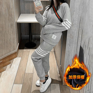 women Tracksuit Winter Warm Set Fleece Hoodies for Men Brand Thicken Hoodie + Pants couples Suits Male Clothing plus size
