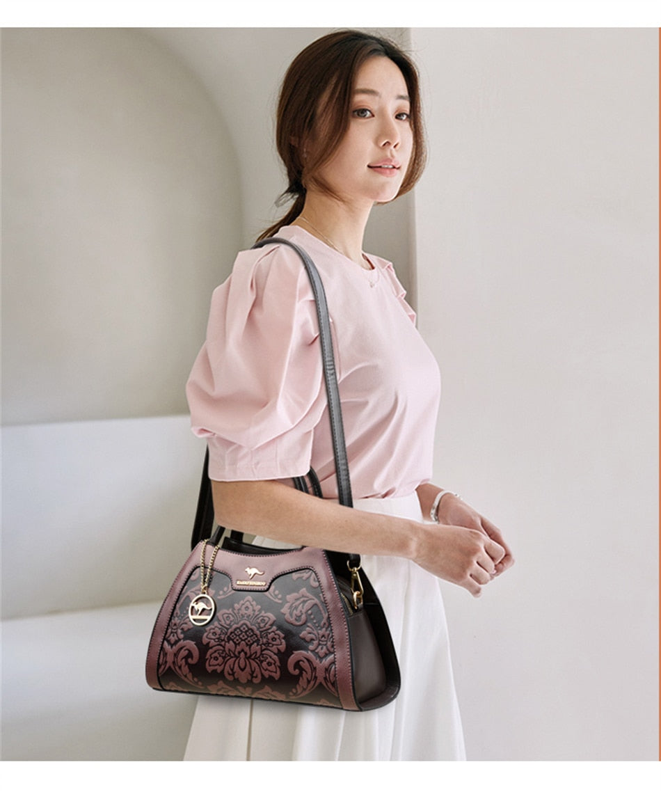 Casual Tote Luxury Leather Handbags Purse Women Bag 2022 Designer Messenger Shoulder Crossbody Bag for Female Shopper Sac A Main