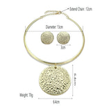 Statement Choker Necklaces Jewelry Sets Circle Alloy Pendant Collar Torques Punk Metal Fashion Sets With Earrings 2022 UKMOC