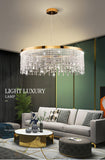 Modern Luster Pendant Light Crystal Chandelier Luxury Lamps For Living Dining Room Circle Hanging Lamp Home Decor LED Fixture