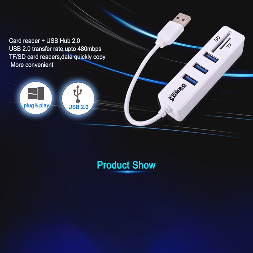 Mini USB Hub 2.0 Multi USB 2.0 Hub USB Splitter 3 Port Hub With TF SD Card Reader 6 Port 2.0 Hab Adapter For PC Accessories