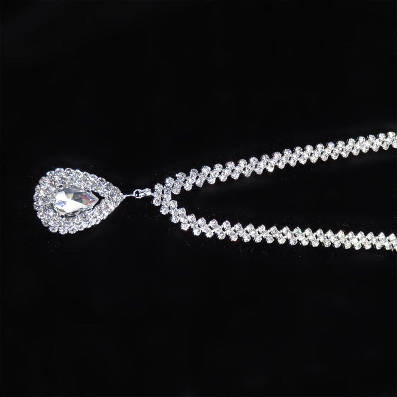 Korean Fashion Simple Water Drop Necklace Bridal Accessories Wedding Dress Necklace Wedding High Quality Jewelry Headwear