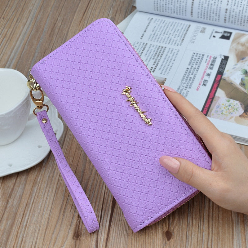 Ladies Zipper Purse Large Capacity Practical Hand Wallet Woman PU Leather Fashion Female Long Section Wallet Women Wallet 2022