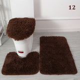 30Styles 3Pcs Plush Toilet Lid Cover Mat Set Anti Slip Anti-static Soft Bathroom Shower Carpets Wear-resistant Floor Rugs