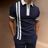 The Stripe Square Printed Polo Shirt 2022 Men's Short Sleeve Summer T-shirt Men's Clothing European Size S-3XL