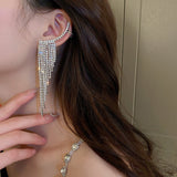 Fashion Statement Earring Long Full Rhinestone Big Earrings For Women Euorpe Evening Party Crystal Tassel Earings Wholesale