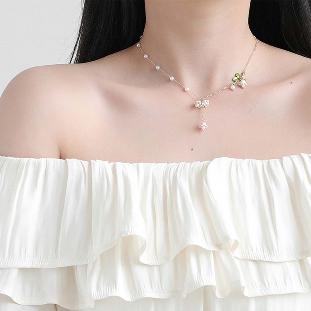 Baroque Pearl Gem Choker Necklaces for Women Triple-layer Beaded Necklace Luxury Jewelry Gift