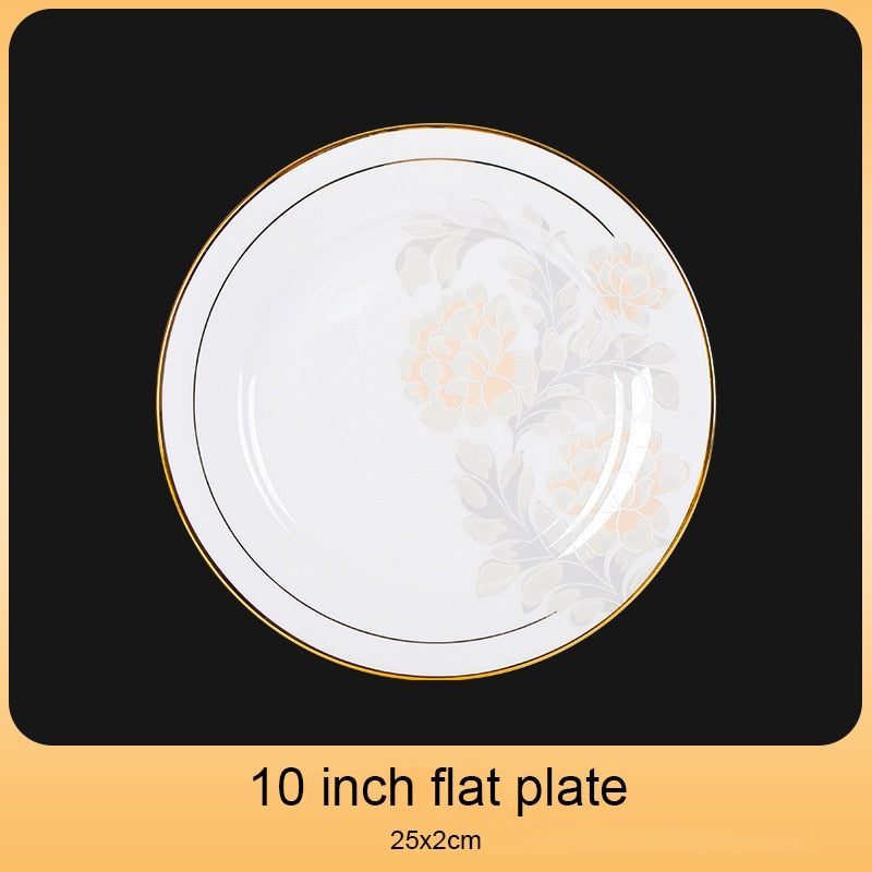 Dinning Table Plate Sets Food Ceramic Luxury Salad Porcelain Plates Dinner Sets Serving Aparelho De Jantar Dinnerware