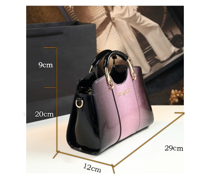 New arrival korean style simple pillow shoulder bags handbags women famous brands top handle bag patent leather messenger clutch