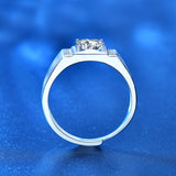 Certified Real 1.0 Ct Moissanite Diamond Sterling 925 Silver Rings for Lovers Couple LUCKY LOVE CKNZ Luxury Jewelry