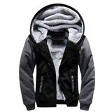 Winter Thicken Zipper Jackets for Men Fleece Hooded Streetwear Man Casual Warm Coats Long Sleeve Hooded Parkas Men's Clothes