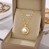 Luxury Diamond Pearl Pendant Necklace for Women Female Aesthetic Choker Gold Chain