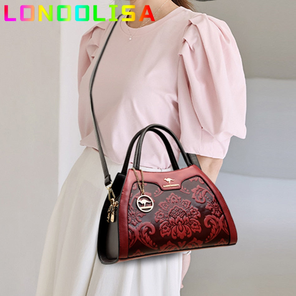 Casual Tote Luxury Leather Handbags Purse Women Bag 2022 Designer Messenger Shoulder Crossbody Bag for Female Shopper Sac A Main