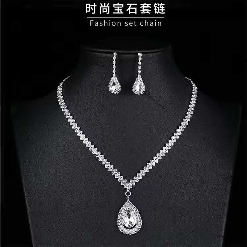 Korean Fashion Simple Water Drop Necklace Bridal Accessories Wedding Dress Necklace Wedding High Quality Jewelry Headwear