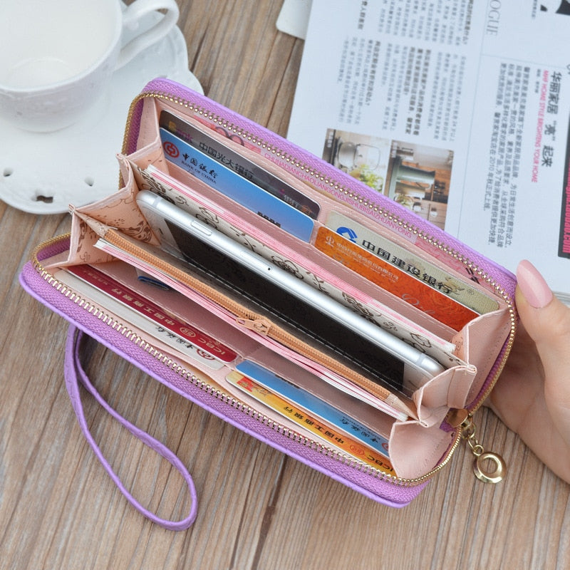 Ladies Zipper Purse Large Capacity Practical Hand Wallet Woman PU Leather Fashion Female Long Section Wallet Women Wallet 2022