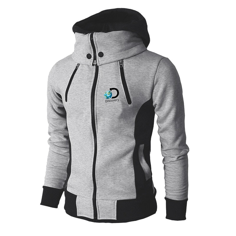 Discovery Channel Men's Zipper Hoodies Male Sweatshirt+Sweatpants Suit 2Pcs Warm Tracksuit Sets Men's Luxury Hoodies Outwear