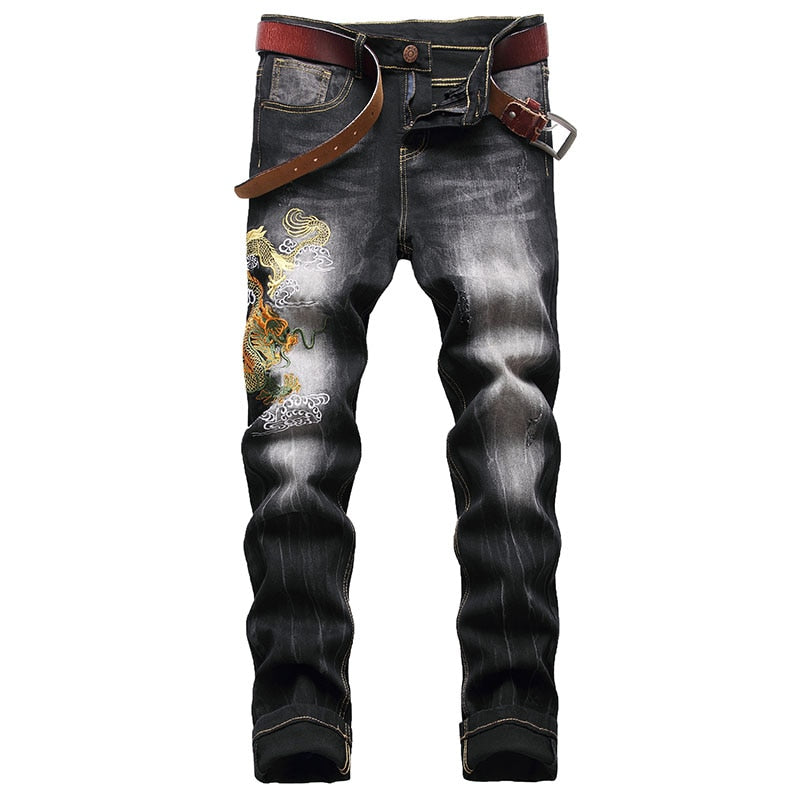 2021 New Fashion Mens Cotton Ripped Hole Jeans Casual Slim Skinny White Black Jeans Men Trousers Casual Male Hip hop Denim Pants