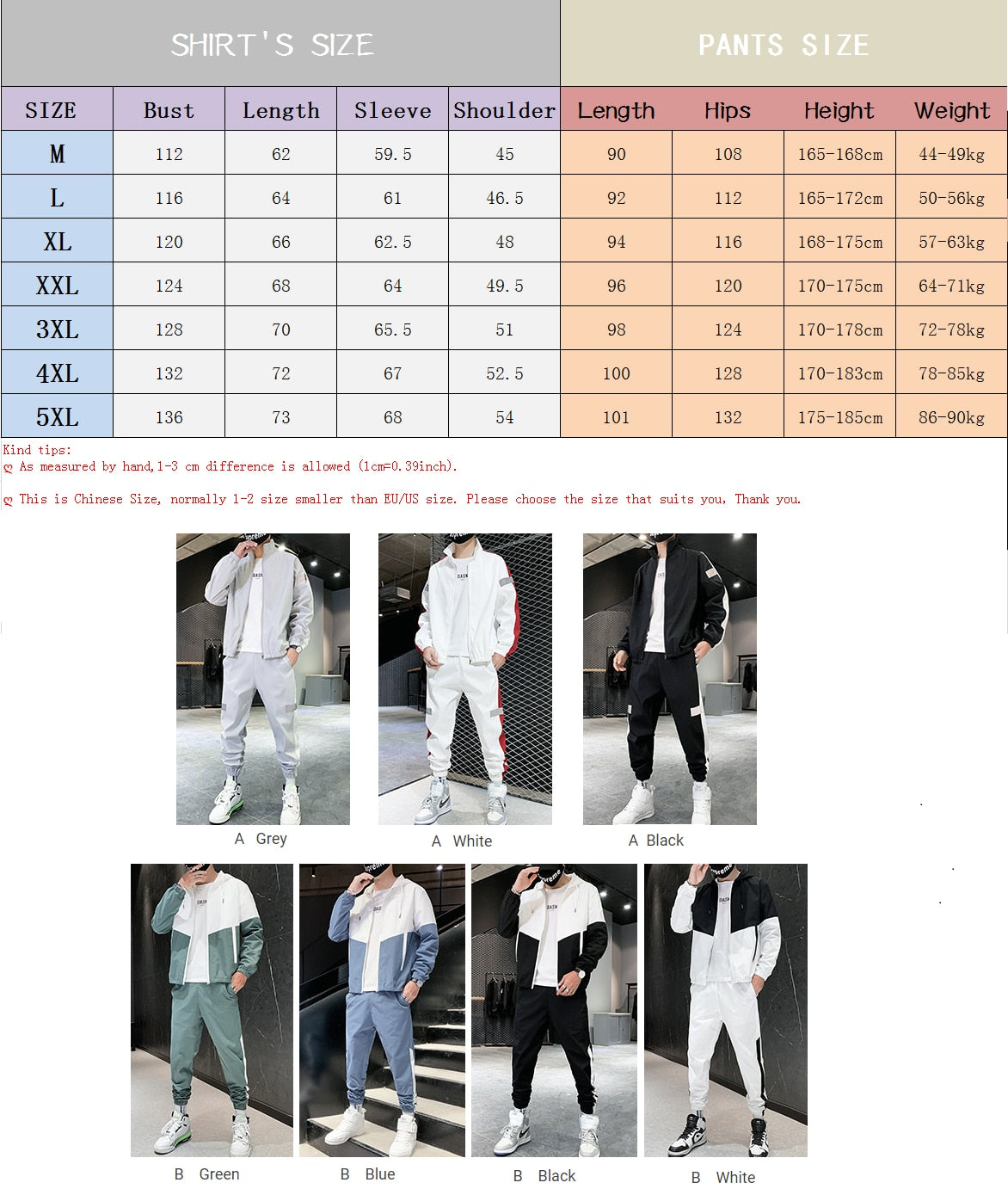 Men Sportswear Set Spring Autumn Set Mens Tracksuit Patchwork Hip Hop Sweatshirt+Pants Male Casual Jacket Streetwear Track Suit