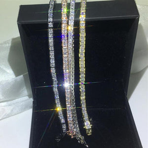 Vintage Princess cut Lab Diamond Bangle Bracelet 14K Gold Engagement Wedding Bracelets For Women Bridal Tennis Party Jewelry