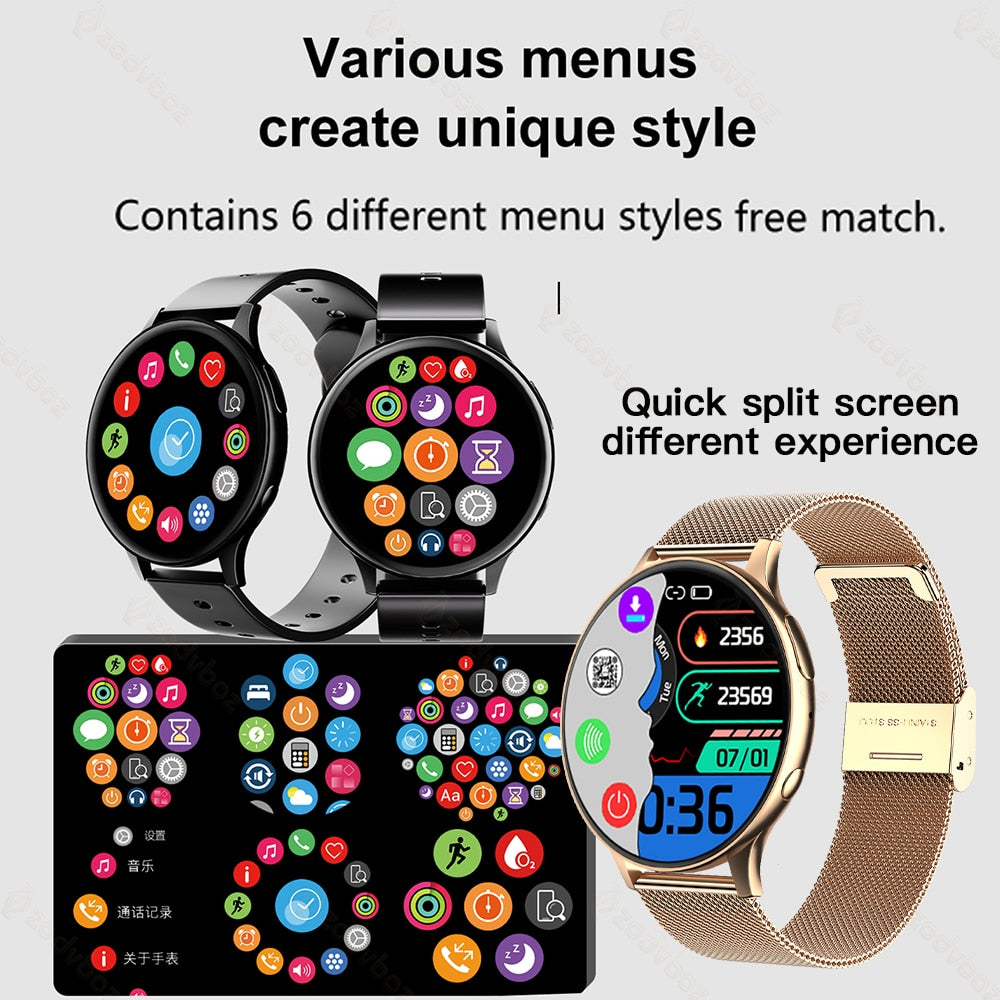 2022 New NFC Smart Watch Women 1G Memory Local Music Playback Dial Answer Call IP68 Waterproof Smartwatch Men Support Recording