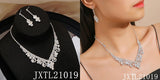 Bride Wedding Dress Necklace Earring Set Simple Full Diamond Super Flash Rhinestone Necklace Jewelry Advanced Accessories