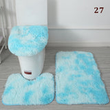 30Styles 3Pcs Plush Toilet Lid Cover Mat Set Anti Slip Anti-static Soft Bathroom Shower Carpets Wear-resistant Floor Rugs