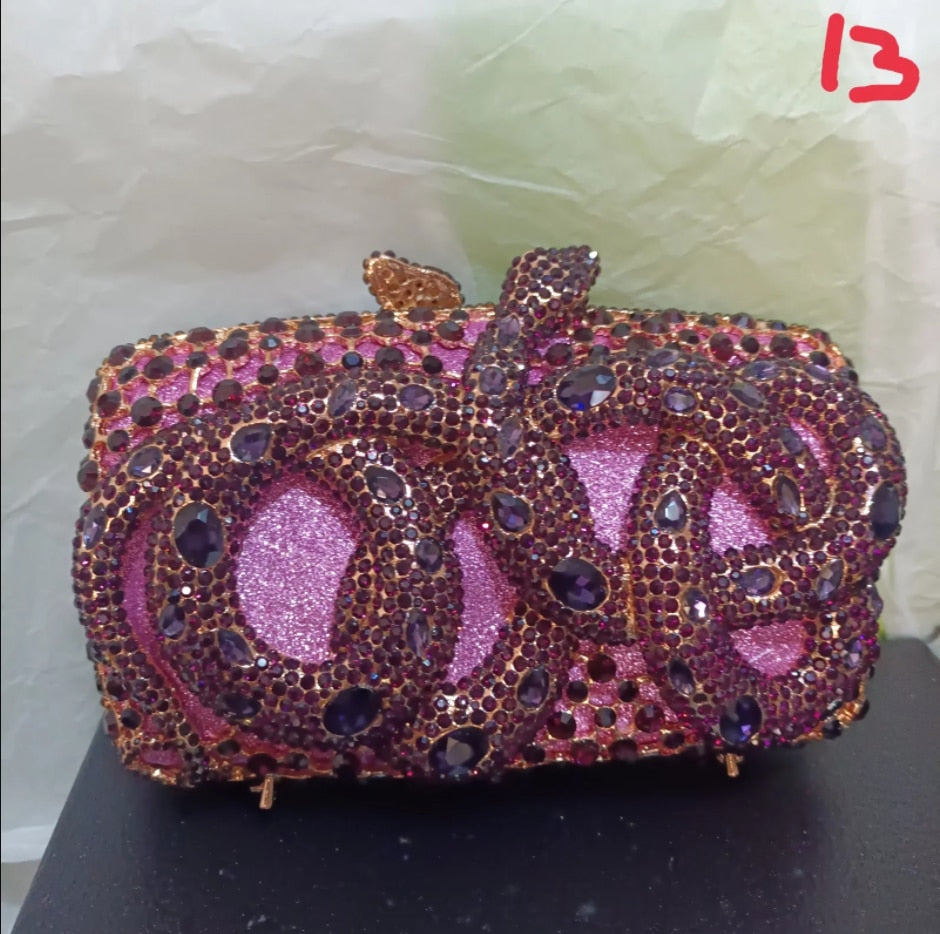 XIYUAN AB Silver Rhinestone Crystal Clutch Luxury Women's Evening Wedding Party Clutches Female Handbags Small Phone Case Bags