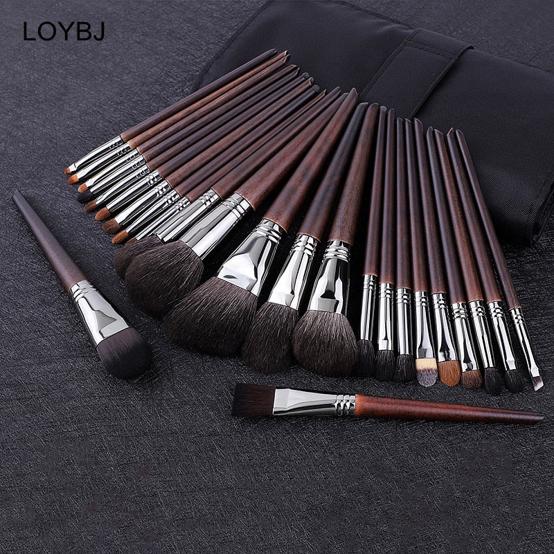 LOYBJ Natural Goat Hair Makeup Brushes Set Powder Foundation Blush Make Up Brush Cosmetic Eyebrow Eyeshdow Blending Maquillage