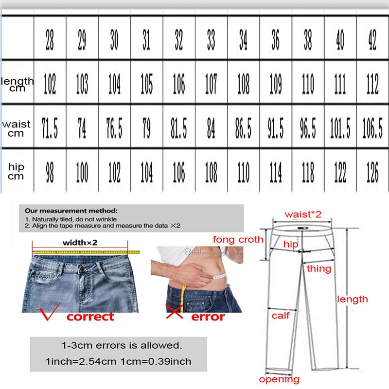 2022 Autumn New Fashion Retro Hole Jeans Men Pants Cotton Denim Trouser Male Plus Size High Quality Jeans