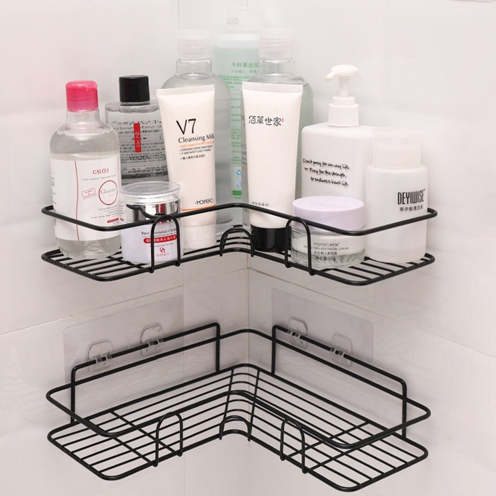 Bathroom Shelf Kitchen Organizer Shelves Corner Frame Iron Shower Caddy Storage Rack Shampoo Holder For Bathroom Accessories