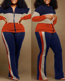 Women Casual Sports Style Zipper Coat Sweatpants Two Piece Set Women