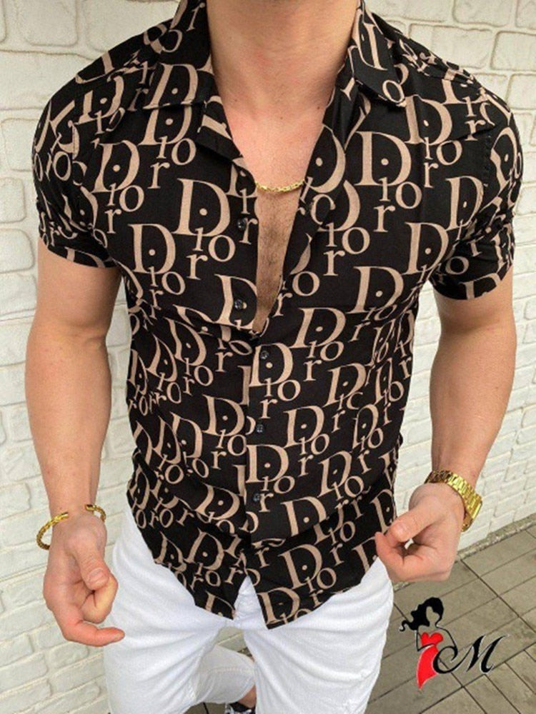 2022 Fashion New Brand Long Sleeve Shirts Social Men Printed Slim Fit Casual Shirts Plus Size 3xl High Quality Mens Clothing Top