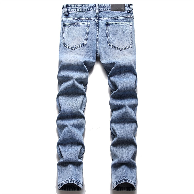 2022 Autumn New Fashion Retro Hole Jeans Men Pants Cotton Denim Trouser Male Plus Size High Quality Jeans