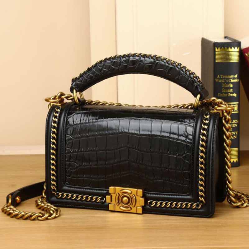 New Luxury handbag real cowhide Crocodile fashion Handbag women's leather women bags designer handbags quality Women's bag