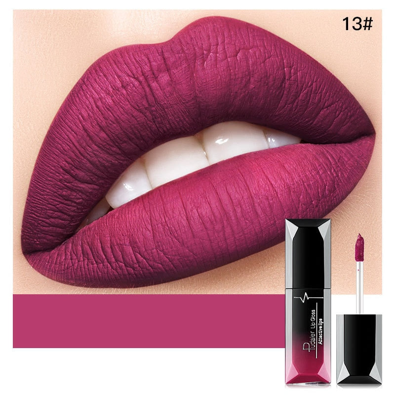 Nude Matte Liquid Lipsticks Waterproof Long Lasting Chocolate Lip Gloss Sexy Red Velvet Lip Tint Women Makeup Cosmetics