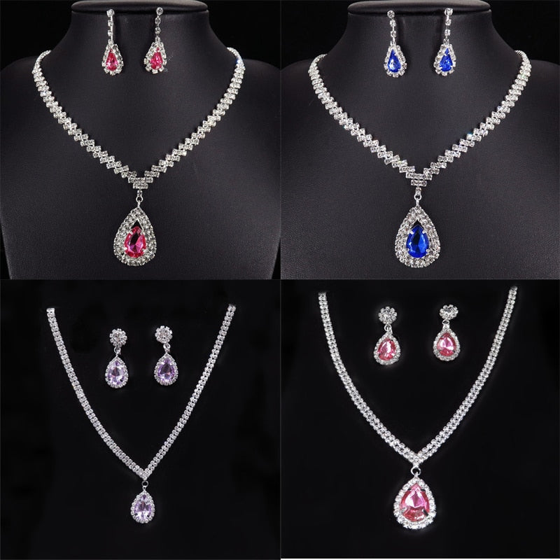 Korean Fashion Simple Water Drop Necklace Bridal Accessories Wedding Dress Necklace Wedding High Quality Jewelry Headwear