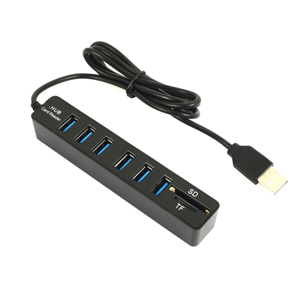 Mini USB Hub 2.0 Multi USB 2.0 Hub USB Splitter 3 Port Hub With TF SD Card Reader 6 Port 2.0 Hab Adapter For PC Accessories