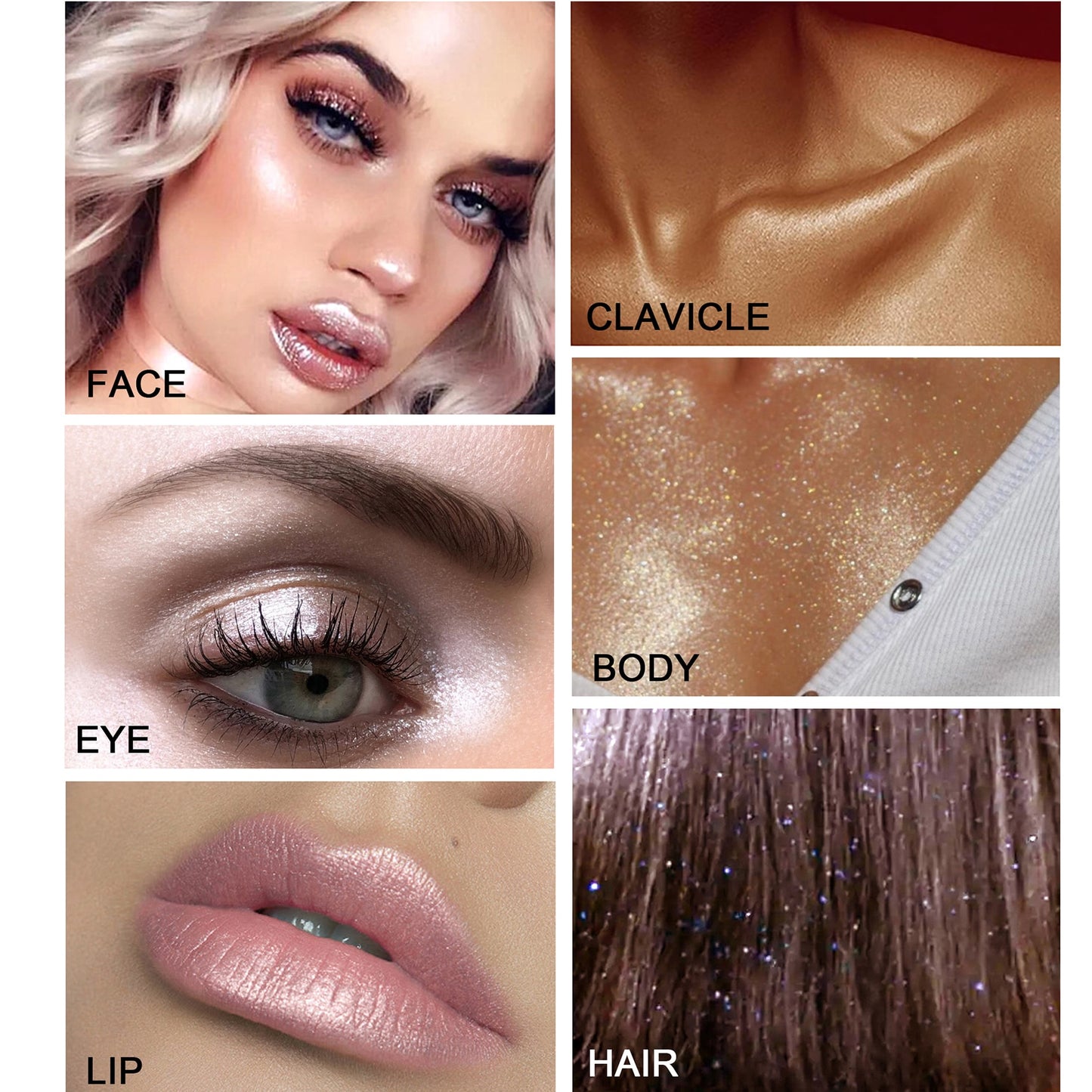 Shimmering Highlighter Powder High Gloss Illuminating Powder Professional Face Makeup Eyeshadow Lips Hair Body Glitter Make up