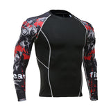 Mens Running Set Compression T-Shirt Pants Sport Long Sleeves T Shirts Fitness Rashguard Men Gym Leggings Clothes Tight Suit