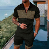 Men's Tracksuit Casual Summer Short Sleeve Polo Shirt and shorts Suit two-Piece Set Male Clothing Streetwear Clothes for Men