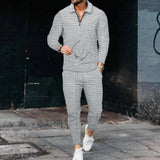 2022 Autumn New Men's Tracksuit Clothes Sportswear 2 Piece Set Long Sleeve Polo Shirt+Pants Solid Sweatsuit Sports Suits For Mal