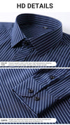 Plus Size Mans Cotton Shirts Hight Quality Business Casual Shirt Slim Fit Long-Sleeve Striped Chemise Male Formal Office Dress