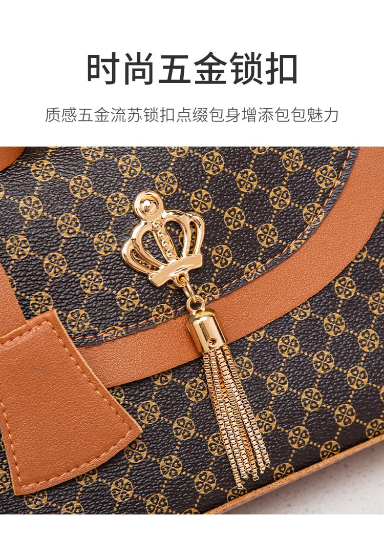 Women's Bag Contrast Color Leather Tassel Small Square Shoulder Casual Phone Bag Crossbody Luxury Designer Bag Purses Handbags