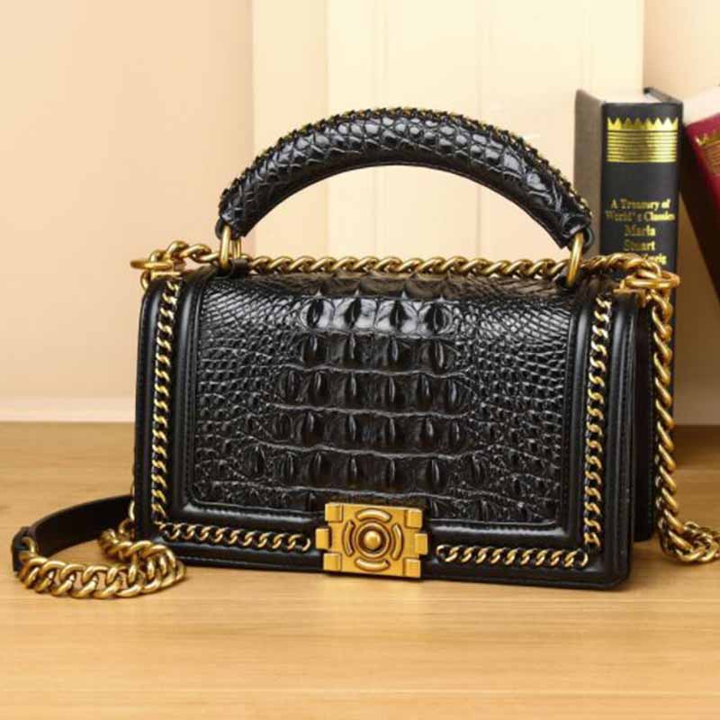 New Luxury handbag real cowhide Crocodile fashion Handbag women's leather women bags designer handbags quality Women's bag