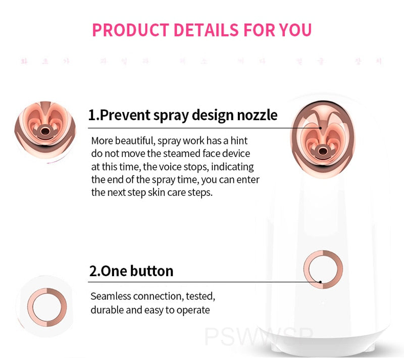 Facial Steamer Hot Nano Mister Sprayer Face Moisturizer Winter Skin Care Humidifier Nano Ionic Facial Sprayer Face Spa Nebulizer