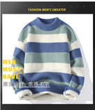 High End Men's Winter Sweater Pullover Clothing Korean Classic Multicolor stripe New O Neck Anti-pilling Handsome Casual 2022